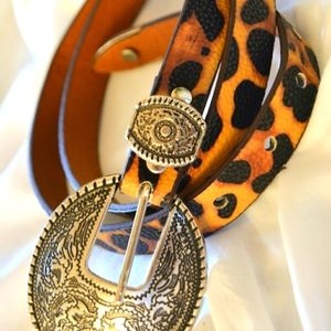 🌺Artbutika Turkey branded Leopard print belt
